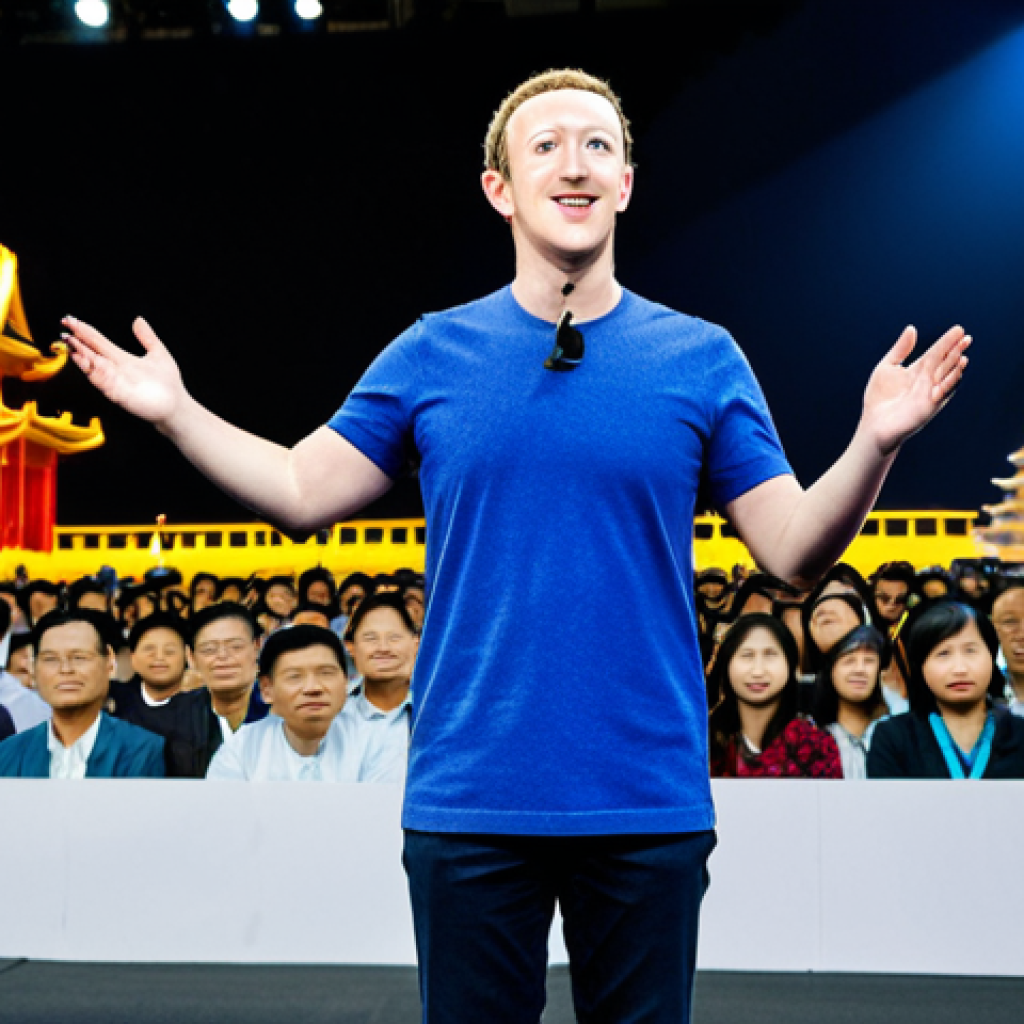 **Prompt:** Mark Zuckerberg addressing a crowd at a tech conference in Hanoi, Vietnam. He is wearing a traditional Ao Dai, blending modern technology with Vietnamese culture. The backdrop includes iconic Hanoi landmarks. "safe for work", "appropriate content", "fully clothed", "professional", perfect anatomy, correct proportions, natural pose, high quality.