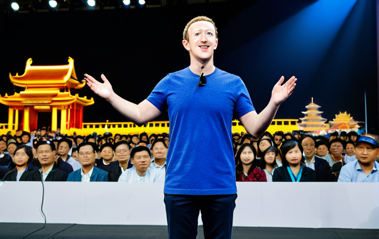 **Prompt:** Mark Zuckerberg addressing a crowd at a tech conference in Hanoi, Vietnam. He is wearing a traditional Ao Dai, blending modern technology with Vietnamese culture. The backdrop includes iconic Hanoi landmarks. "safe for work", "appropriate content", "fully clothed", "professional", perfect anatomy, correct proportions, natural pose, high quality.