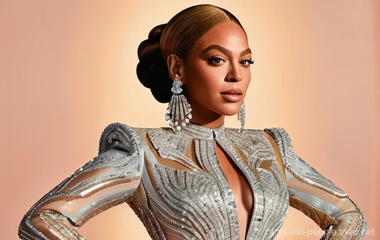 비욘세 사회적 기여 - **Prompt:** An artistic and compassionate depiction of Beyoncé in a community setting, wearing a chi...